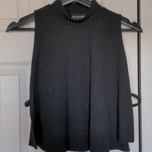 Black high neck open side tank top